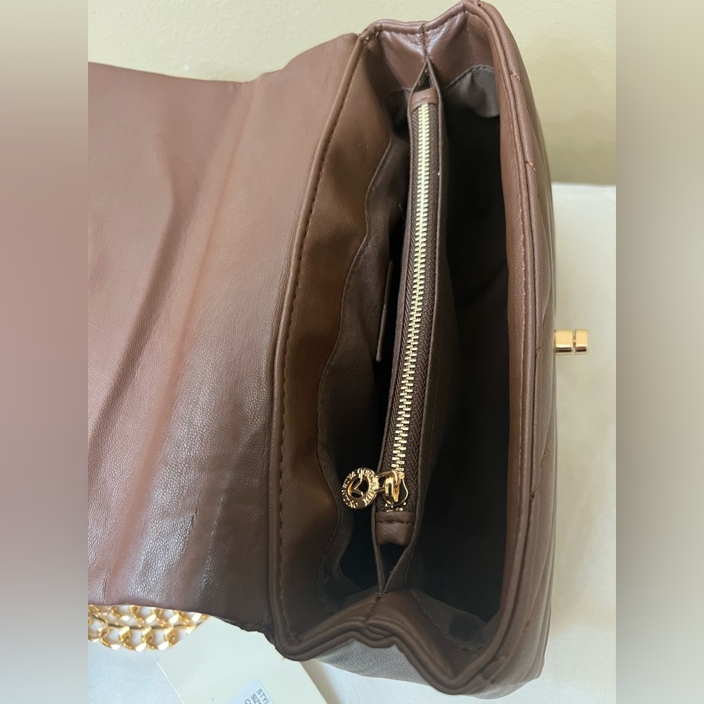 NWTValentino Orlandi Elegant Brown Quilted Shoulder Bag - Picture 11 of 13